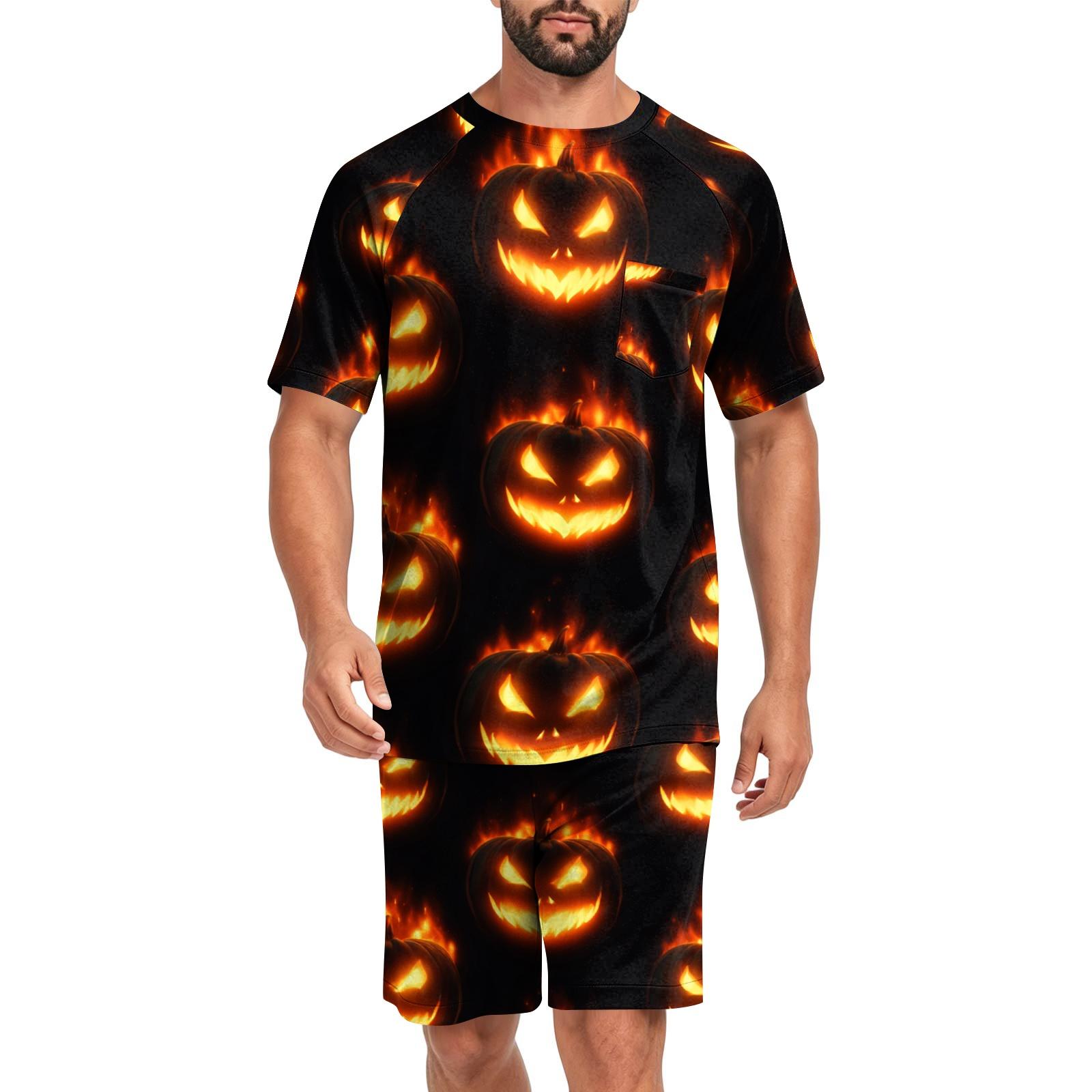 Men s Halloween Pajama Set, Casual Sleepwear for Adults - Comfortable for Holiday, Party, and Nighttime XXL