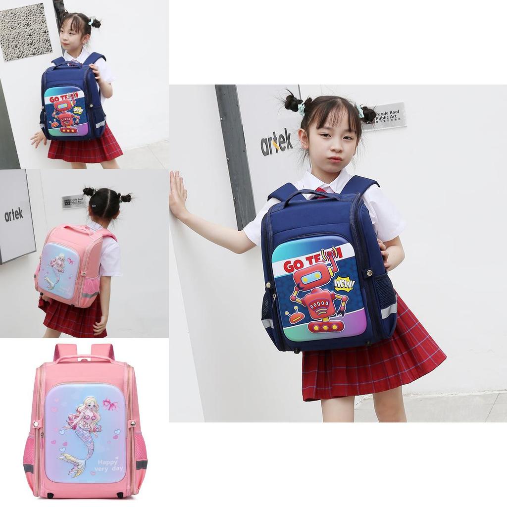 Adorable Cartoon Backpack For Kids Durable Oxford Fabric Large Capacity School Bag