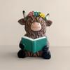 Creative Highland Cattle Resin Statue for Garden and Home Decor