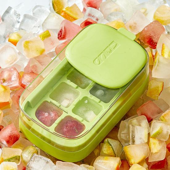 Mini Press-Release Ice Cube Tray with Soft Bottom BPA-Free Plastic Mold for Freezer Easy-Release Leak-Proof Space-Saving Ice Maker for Home Party