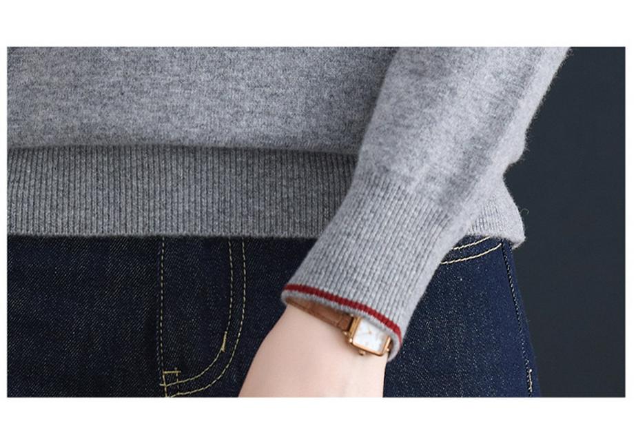 Stylish Women's Rhinestone Wool Round Neck Knit Sweater - Long Sleeve, Warm, Loose Fit for Autumn/Winter