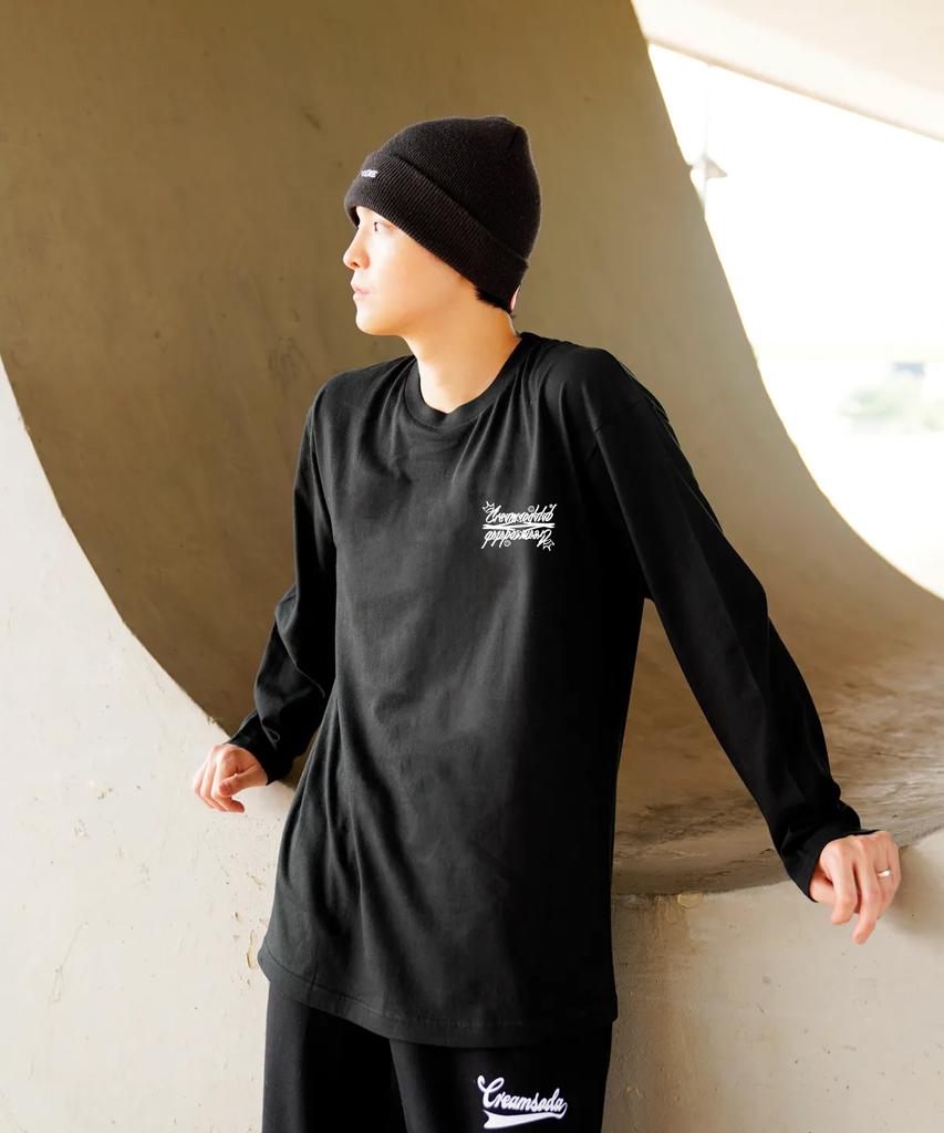 CREAM SODA LAB Crsdel Lettering Long Sleeve Black