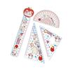 4pcs Acrylic Straight Ruler Measurement Drawing Stationery Set Square Protractor  School Office