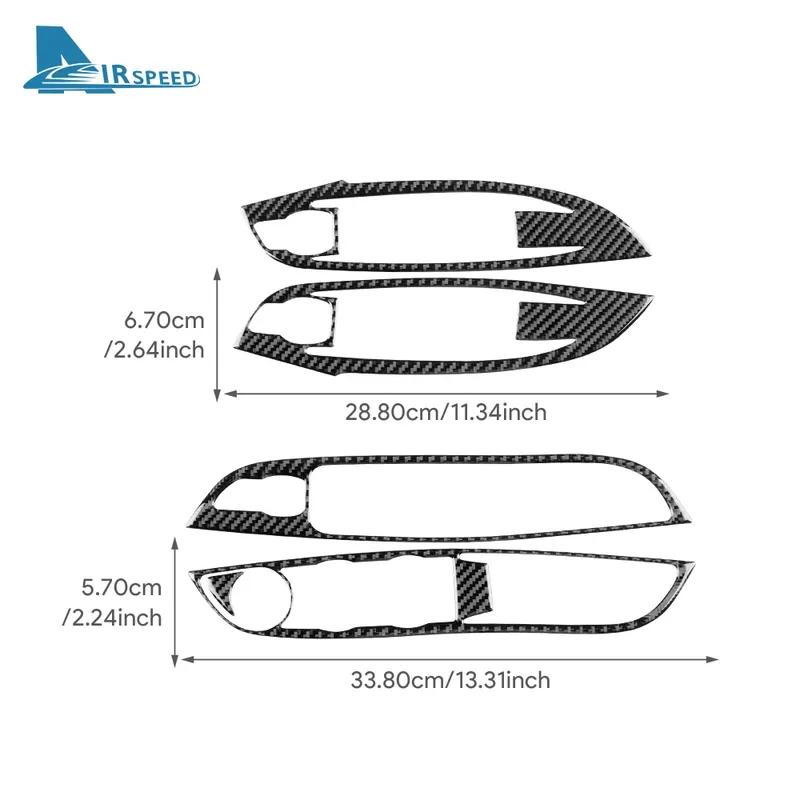 Real Soft Carbon Fiber Sticker For Ford Focus SE RS ST Ecoboost 2012-2015 2016 2017 2018 LHD Car Window Lift Button Panel Trim