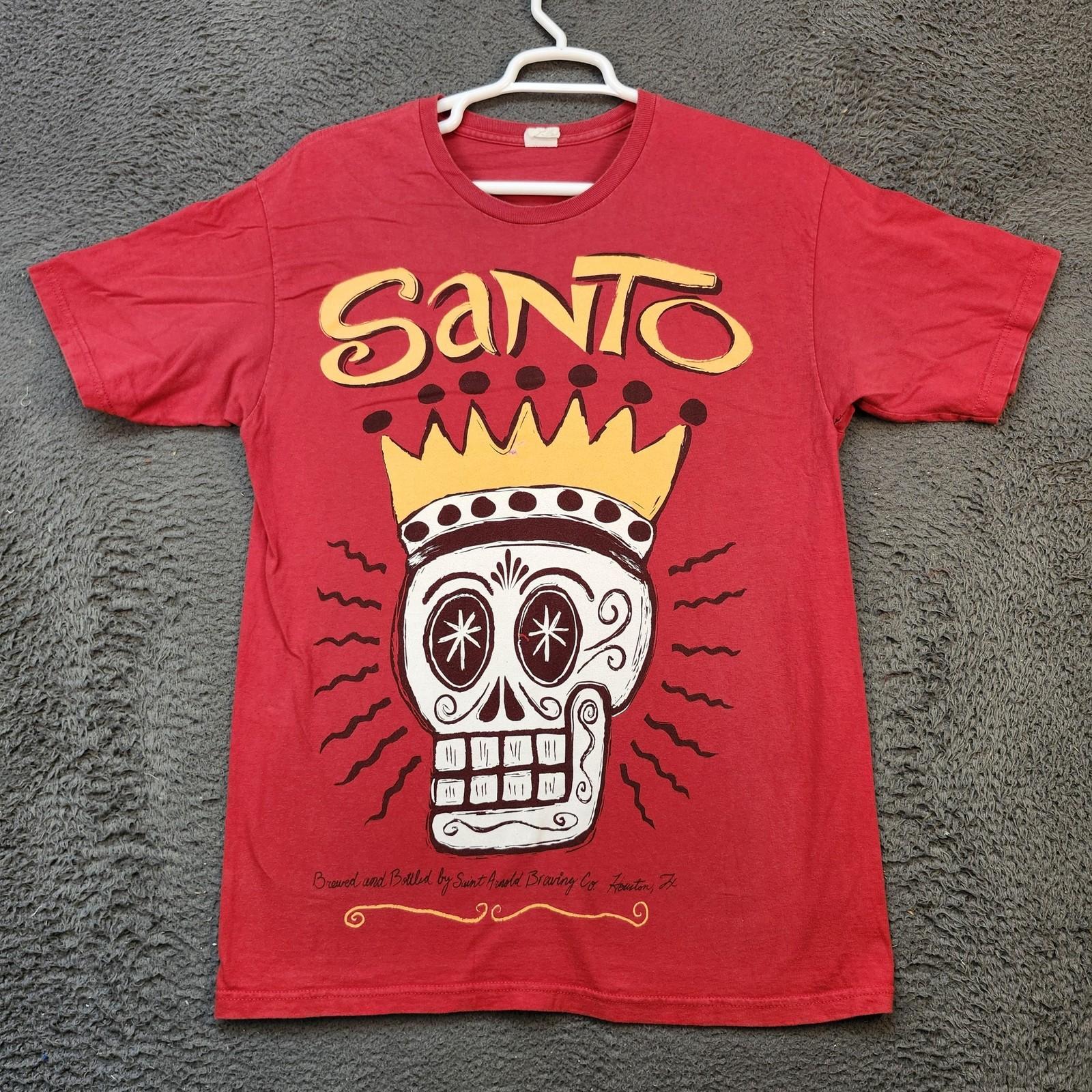Saint Arnold Santo Shirt Mens Large Red Houston TX Brewery Beer Graphic Skull Unisex T-Shirt XXL
