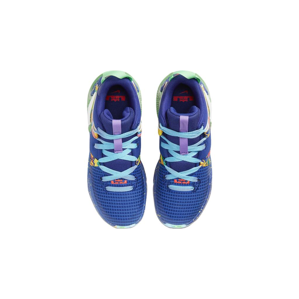 Nike LeBron Witness 7 GS Kaleidoscope Deep Royal Blue Game Royal Electric Algae White Basketball Shoes DQ8650-400