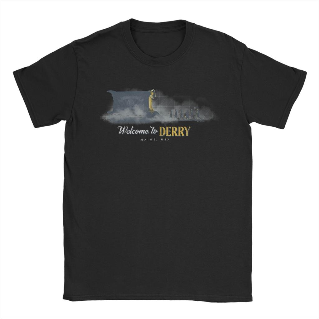 Pennywise The Dancing Clown Horror TV  T Shirt Beach Its Derrys Welcome Cotton T-Shirts For Men's Tee Shirt Short Sleeves Tops