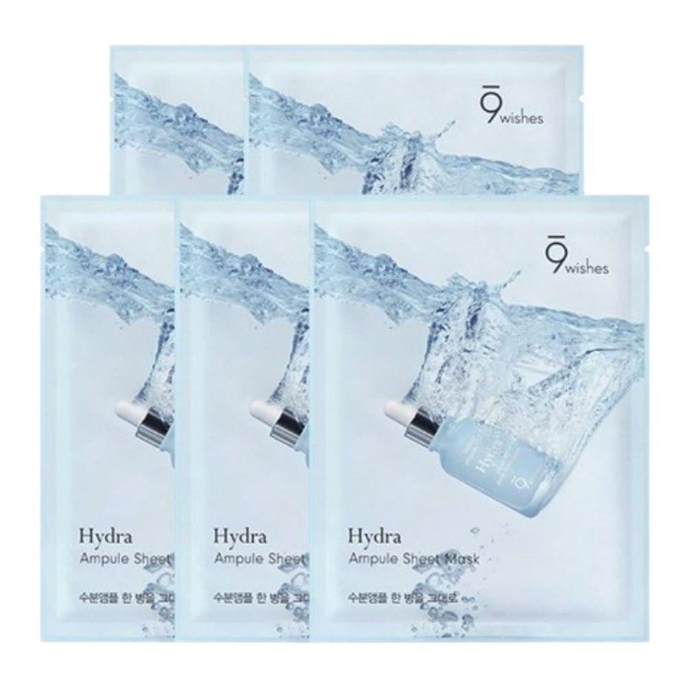 9wishes Hydra Ampule Sheet Mask Deep Hydration & Moisture Boost 25ml,5pcs