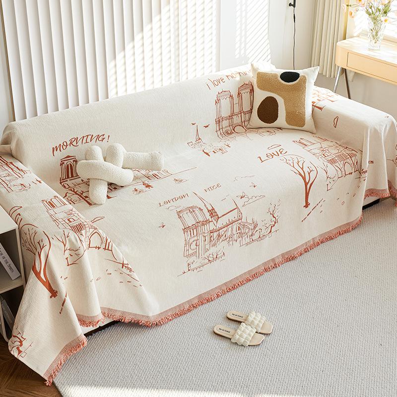 Vysoce kvalitní potah na pohovku ve stylu INS, látkový, žinylkový, proti poškrábání, univerzální potah all-inclusive, univerzální podložka pro čtyři roční období