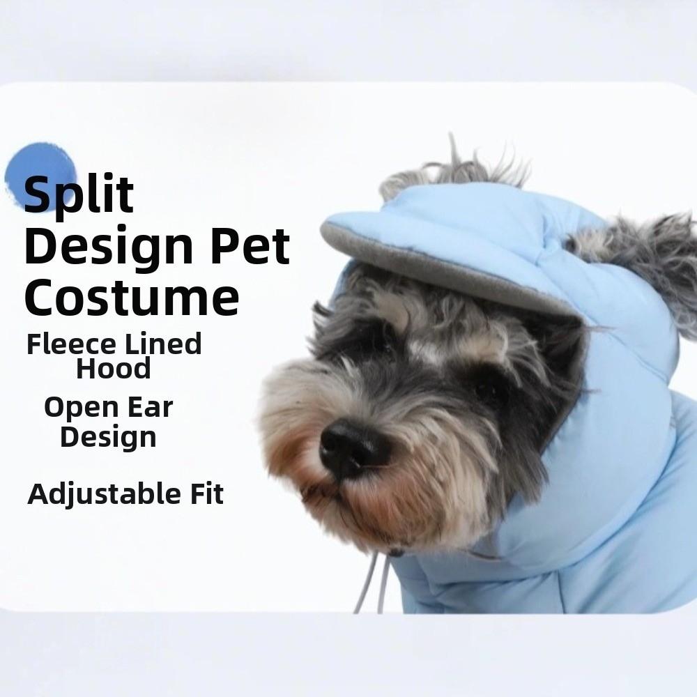 Warm Dog Down Jacket Thickened Comfortable Winter Cotton Coat with Ear Hole Cold Protection Windproof Dog Jacket Daily Use