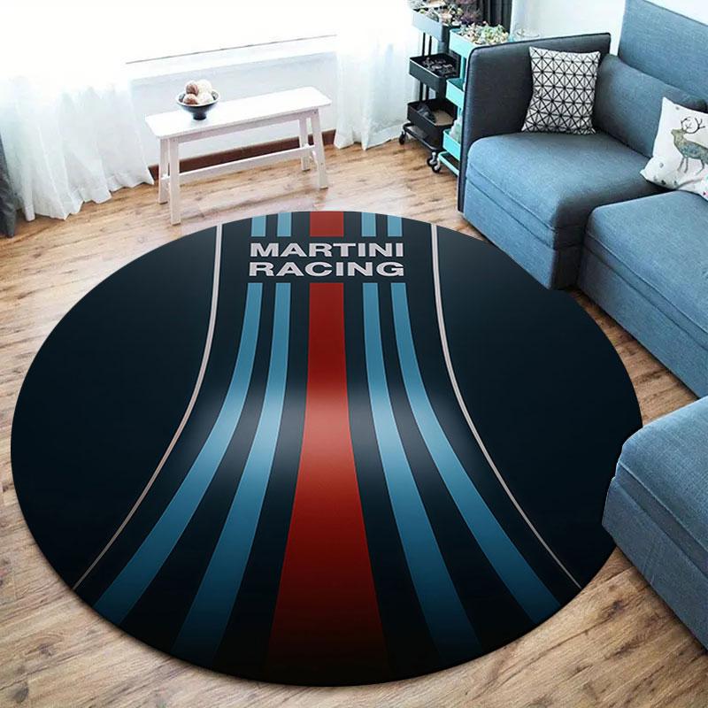Martini Racing Round Area Rug,Carpet Rug for Living Room Bedroom Sofa Playroom Decor,Non-slip Floor Mat