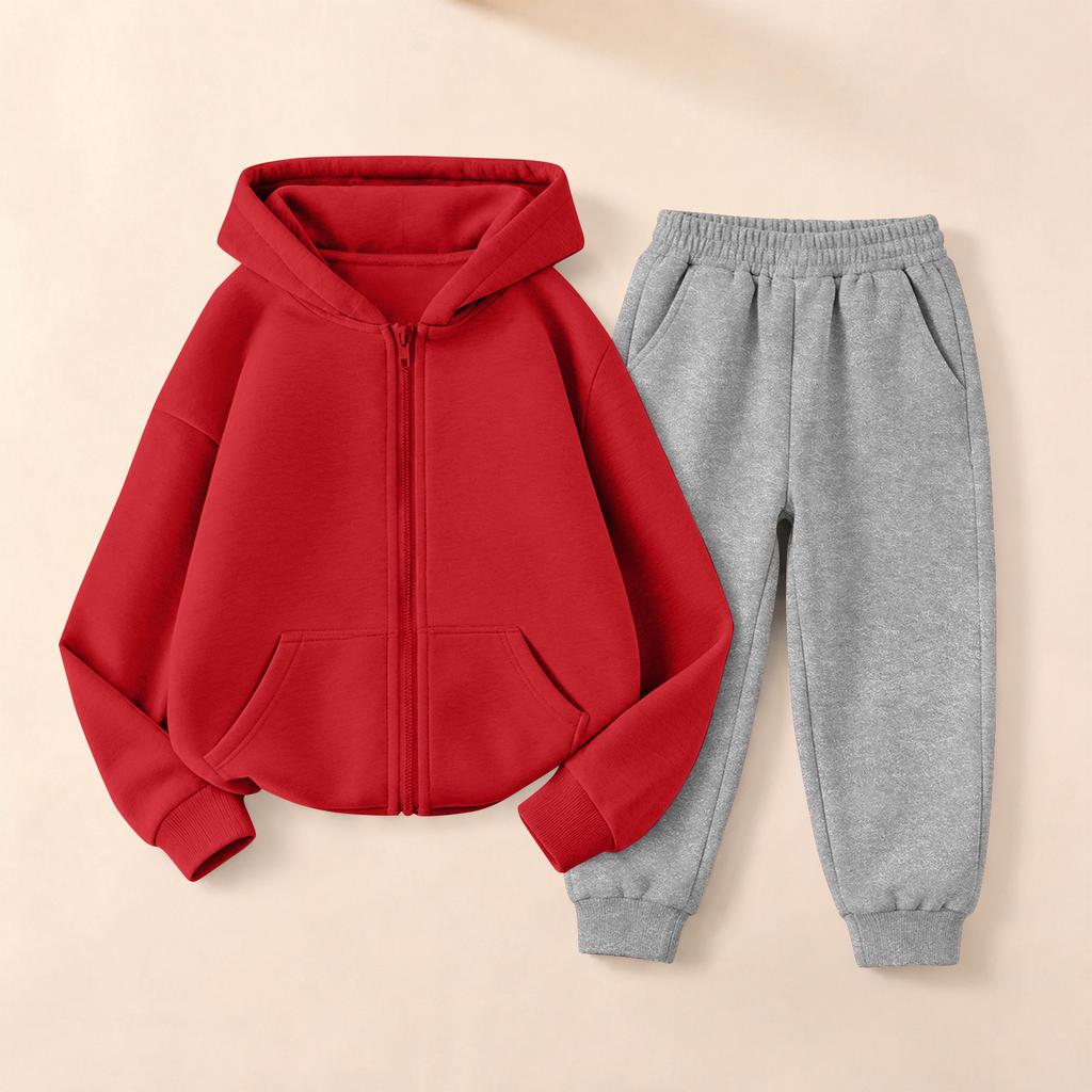 Kids Unisex Hoodie and Sweatpants Set - Casual Sport Outfit with Pullover Sweatshirt and Matching Pants for Boys Girls