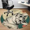 1PC Moonlit Whiskers Office Round Area Rug,  Mat Suitable ForOffice, Under Office Chairs Bedroom Living Room Home Decor, Room Deco