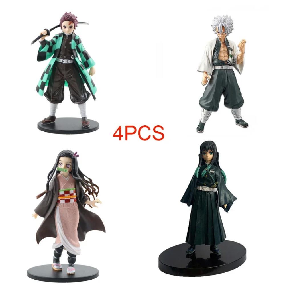 Anime Demon Slayer Figure Kamado Tanjirou Nezuko Action Figures PVC Model Toys Zenitsu Figurine Inosuke Kimetsu No Yaiba Figura