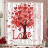 Pink Love Tree Style Shower Curtain, Bathroom Decorative Shower Curtain, Waterproof Shower Curtain With Hooks