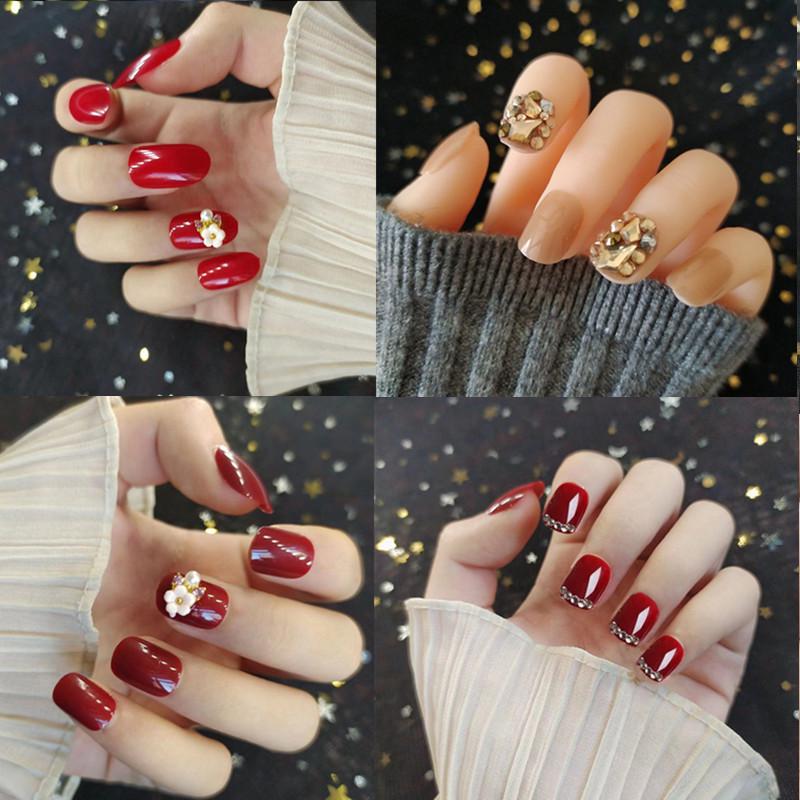 

Trendy Removable Glitter Bride Nail Tips Collection - 24 Assorted Finished False Nails