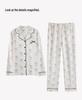 Women's Pure Cotton Long Sleeve Pajama Set - Casual Two-Piece with Simple Print for Home or Outwear