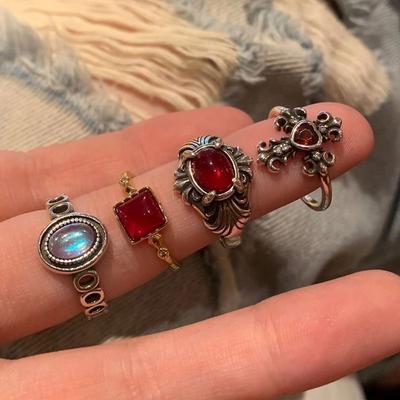 Ring Niche Unique Vintage Index Finger Ring Women's High-end Ring Opening Adjustable