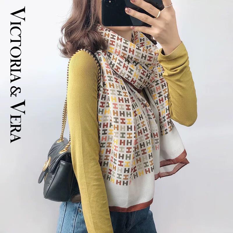 VICTORIA&VERA Mulberry Silk Printed Scarf