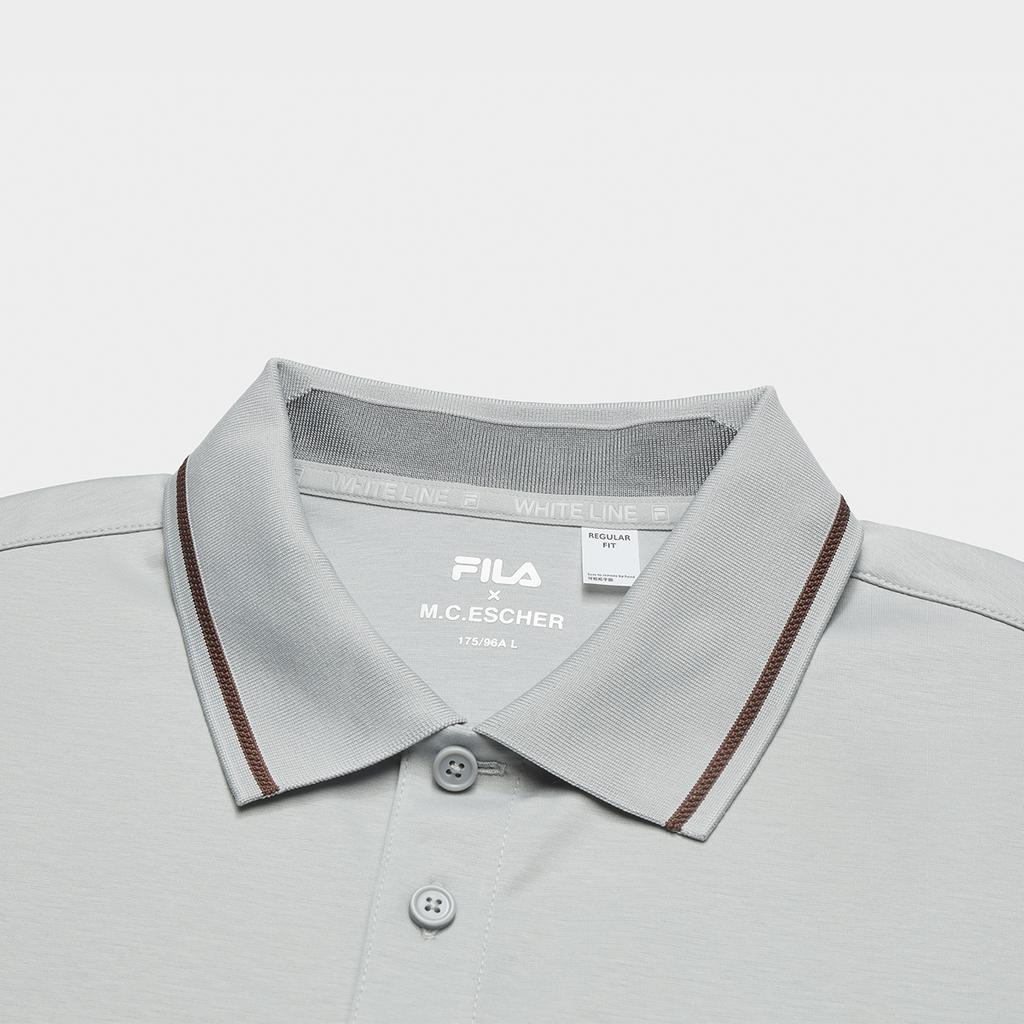 New FILA X M.C.ESCHER Polo Shirt Men's Wumeng Gray GY F11M538118F-GY