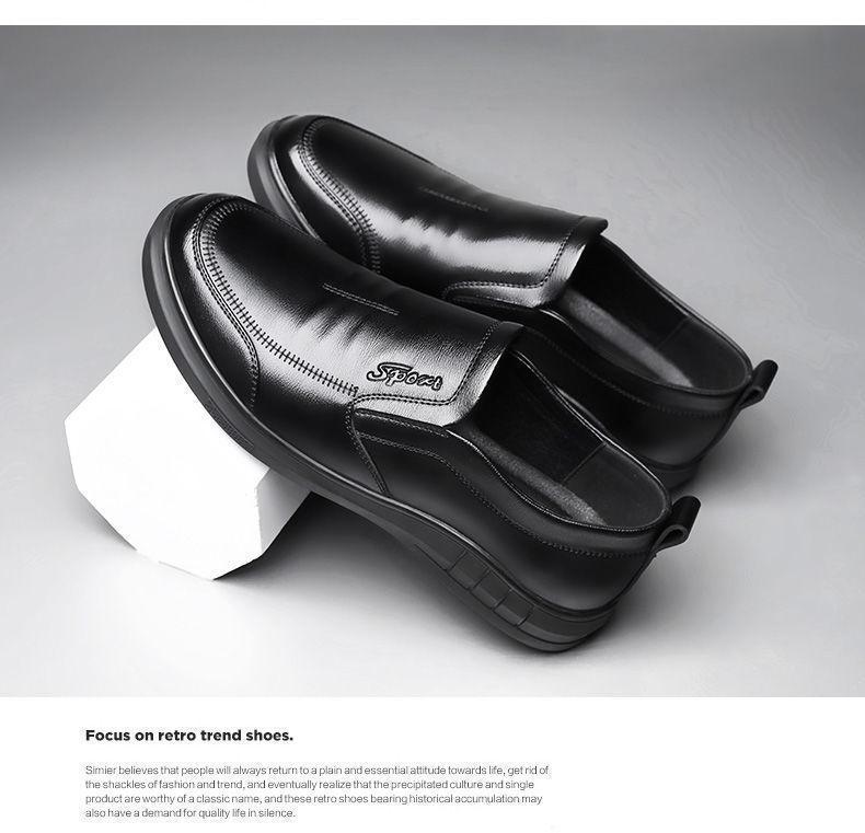 Men's Waterproof Soft Leather Slip-On Loafers - Comfortable Driving Shoes for Hotel or Work