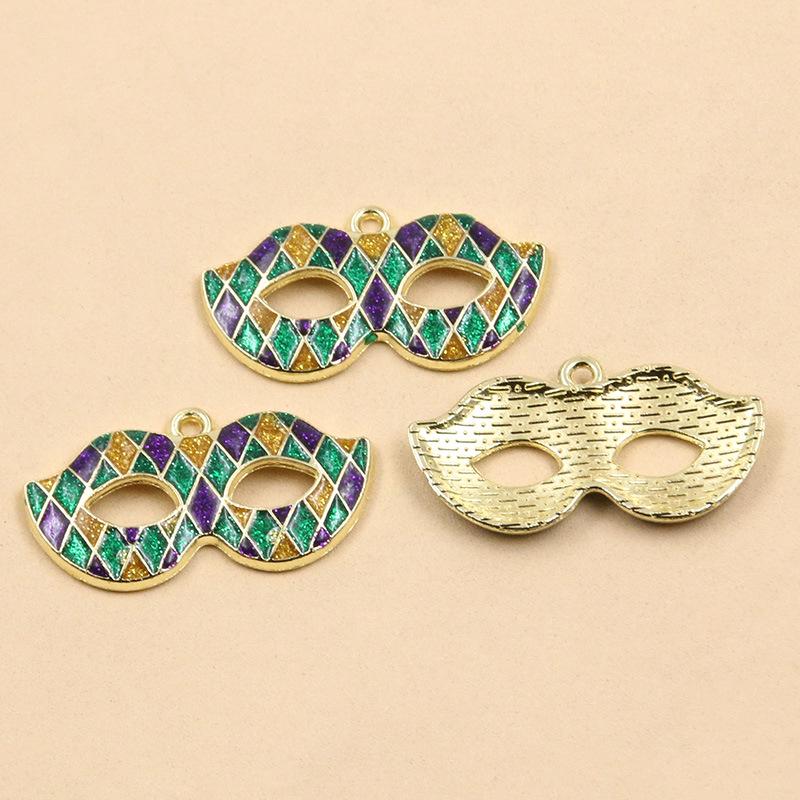 15 Style DIY Alloy Jewelry KC Gold Enamel Masquerade Carnival Pendant Charms
