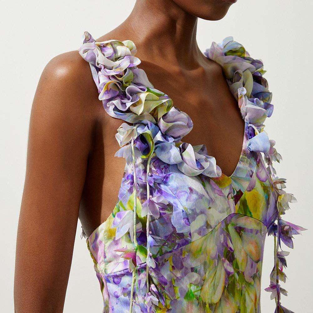 2024 Europejski i Amerykański Jednoczęściowy Kostium Kąpielowy ze Sznurowaniem z Aplikacją w Stylu Wróżki