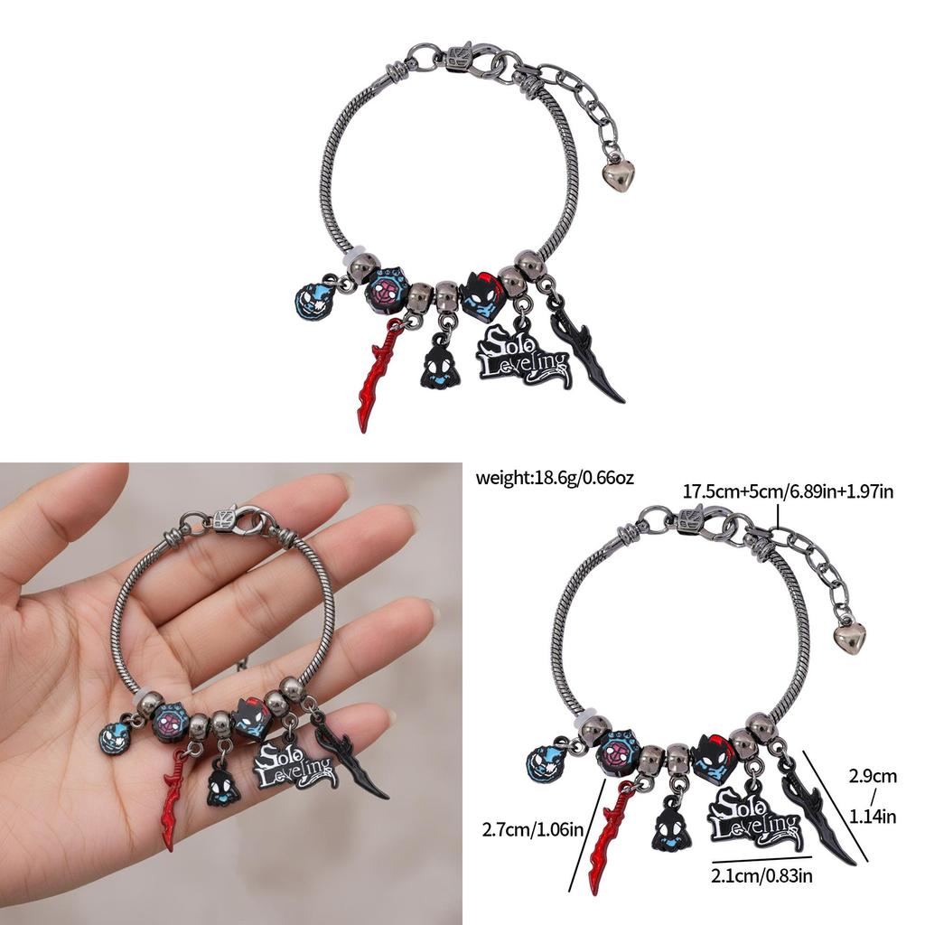 Solo Leveling Cartoon Character Alloy Bracelet With Electroplated Finish For Gift And Anniversary
