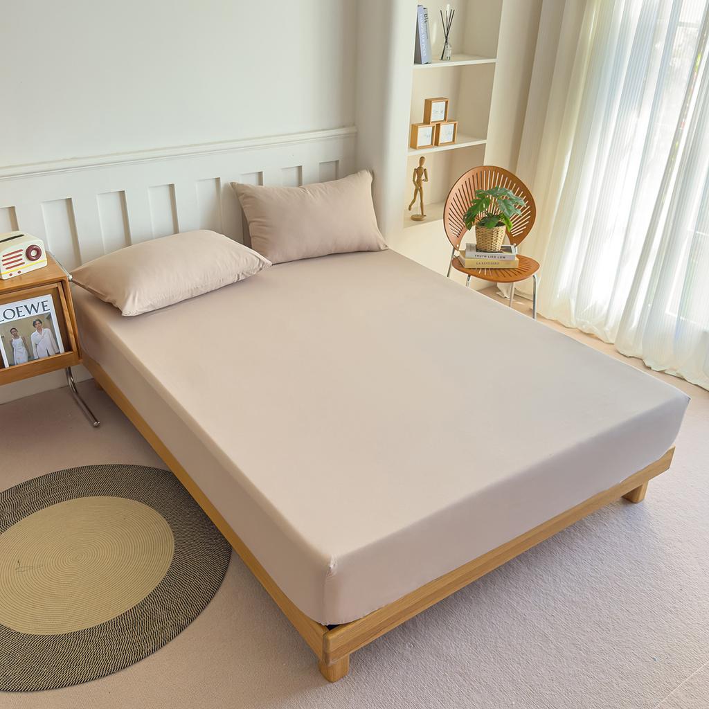 Solid Color Brushed Bed Sheet Dustproof Bed Cover Mattress Protector