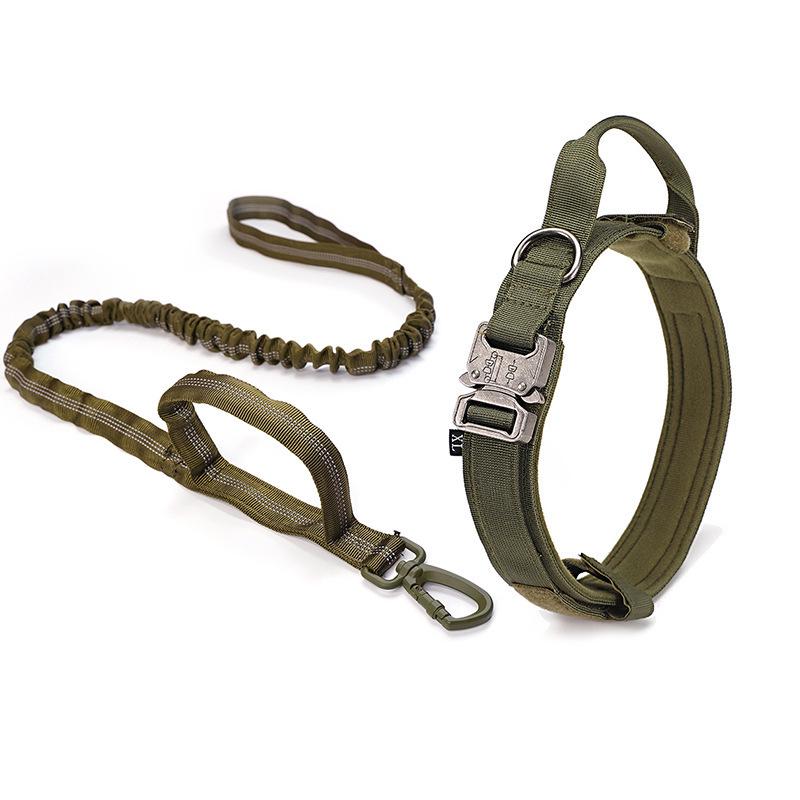 Collier tactique militaire pour chiens de taille moyenne et grande - Anneau de cou épais pour l'entraînement et la traction