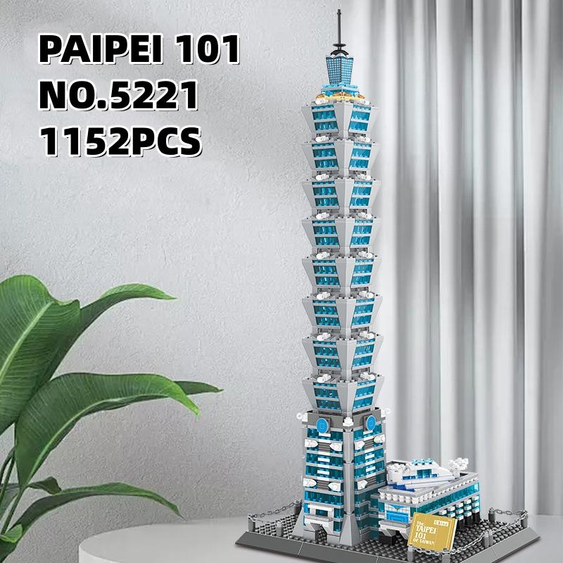 1512PCS TAIPEI 101 Building Blocks Taiwan Landmark World Famous Architecture Model Small Bricks Collection For Gift Bricks Toys