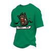 Men's Short Sleeve Round Neck T-Shirt with Halloween Print and Letter Pattern