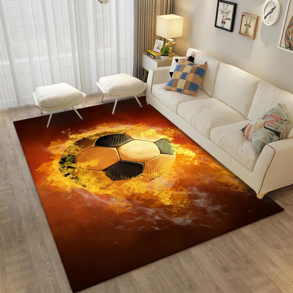 3D Football Printing Floor Mat Carpets for Living Room Soccer Field Area Rug Kids Bedroom Bathroom Mats Anti-slip Home Mat Rugs