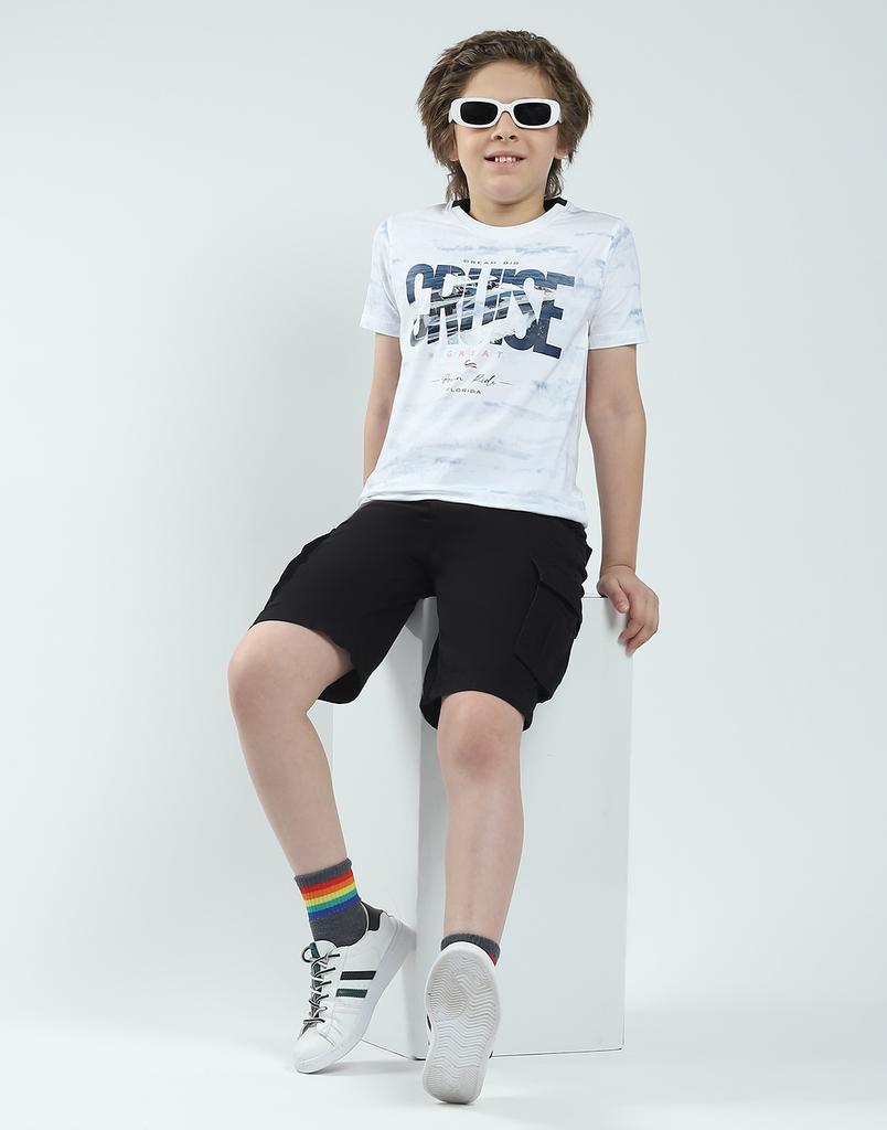 MONTE CARLO Boy's Regular Fit Printed Half Sleeve T-Shirt