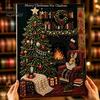 Holiday DIY Ornaments Christmas Faux Pearl Painting Kit, Santa Reindeer Art Relaxing Hobby Kits 3D Angel Wall Craft Kit for Adults, Festive Home Decor