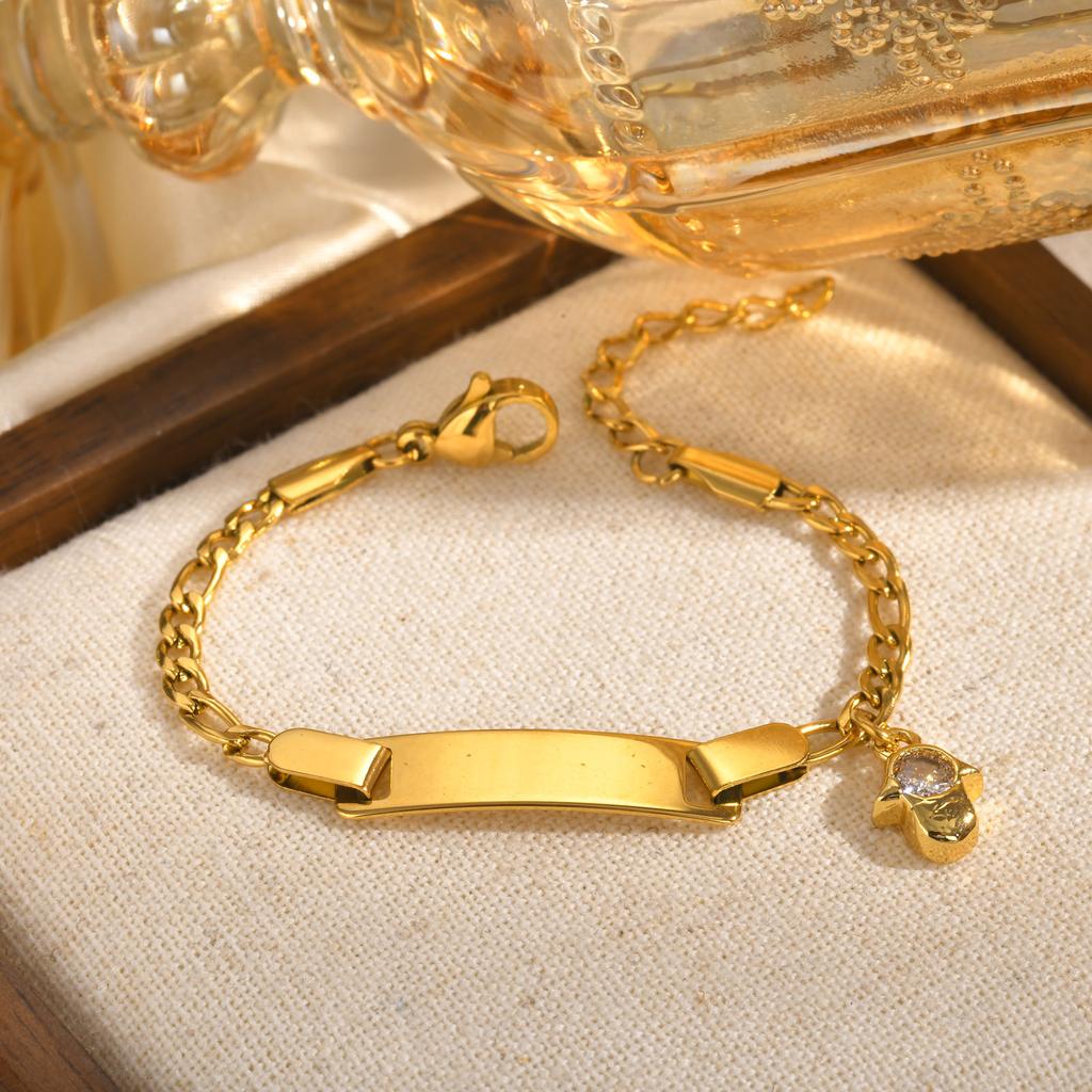 Personalize Baby Bracelet Anti Allergy Stainless Steel Custom Name ID  Newborn Infant Baptism Bracelets Love Gifts