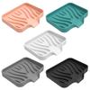 Silicone Soap Box Self Draining Rectangular Soap Dish Bathroom Soap Tray for Kitchen Hotel Home Soap Soap Pad Container