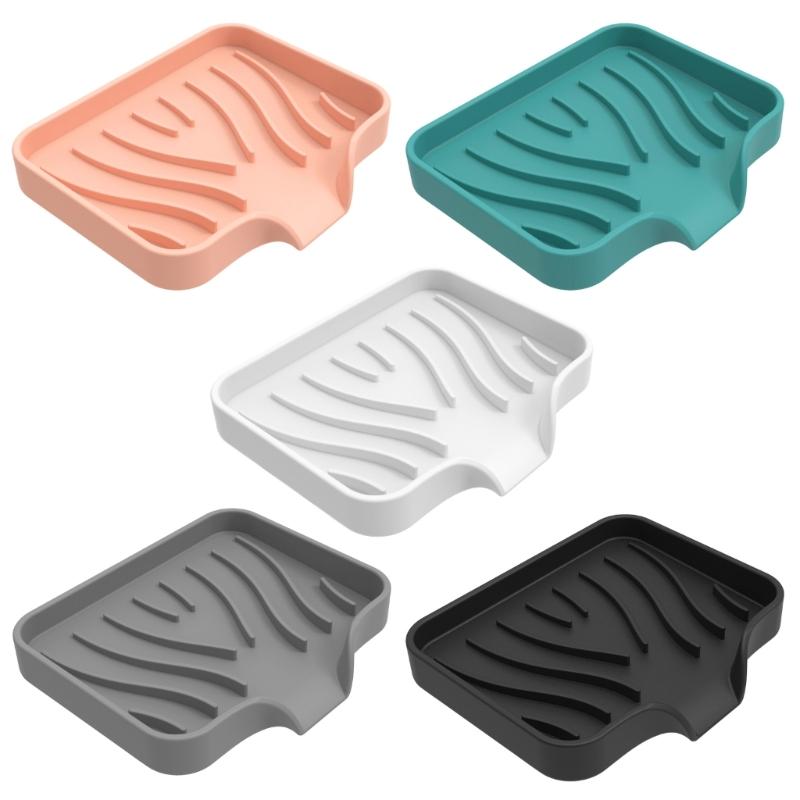 Silicone Soap Holder Soap Dish Draining Organizer Kitchen Bathroom Decorations