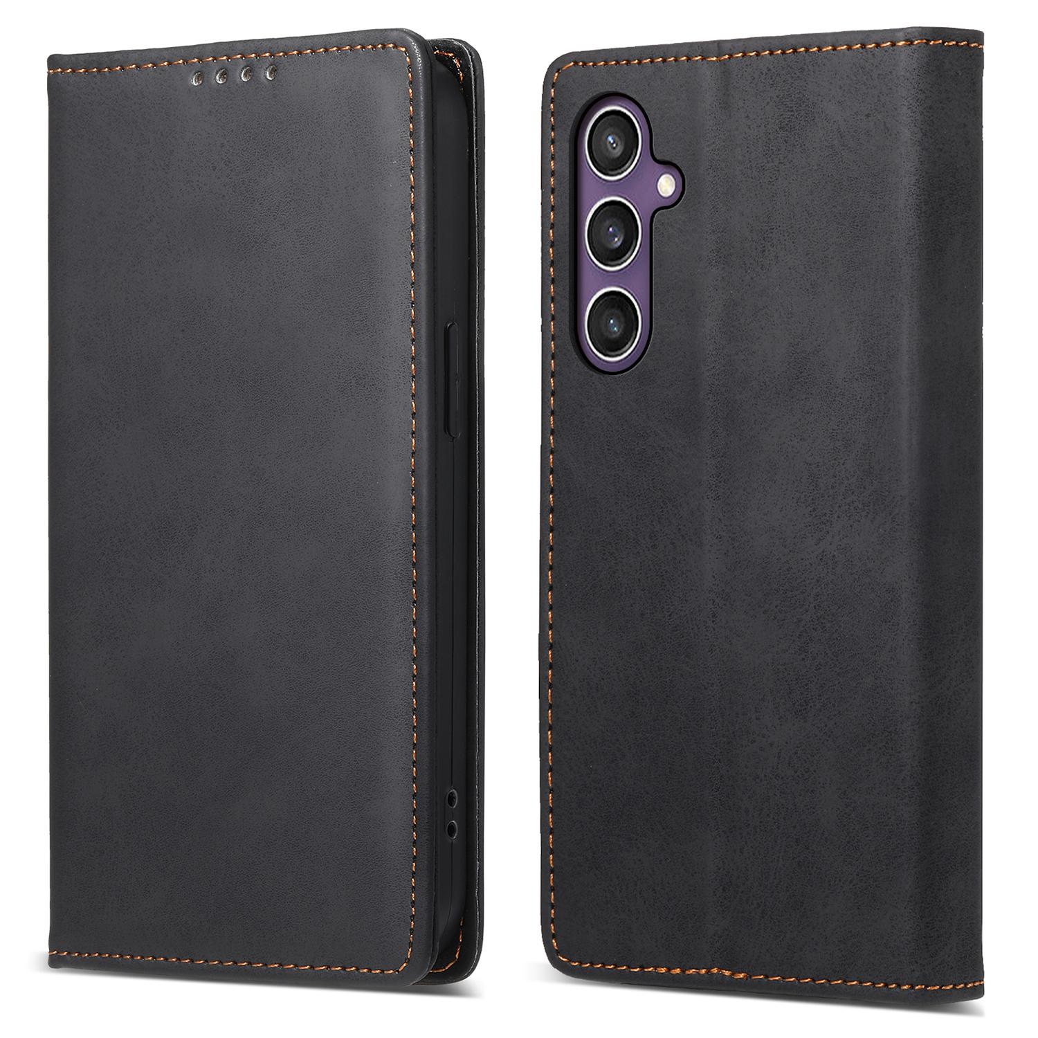 

DF-05 For Samsung Galaxy S25+ Wallet Case RFID Blocking PU Leather Phone Cover Black