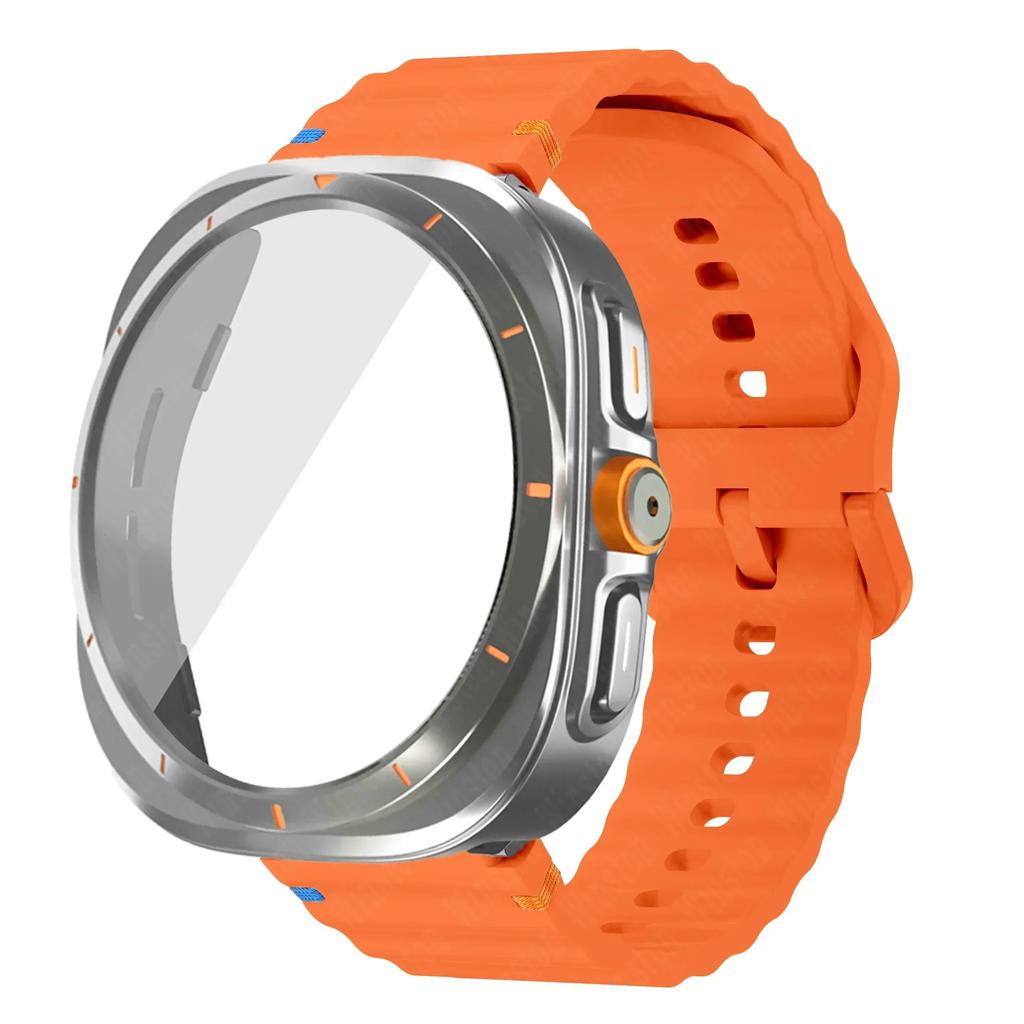 Change To Ultra Case+Band for Samsung Galaxy Watch Ultra Upgrade To Galaxy Watch 7 6 40mm 44mm Tempered Glass Screen Protector