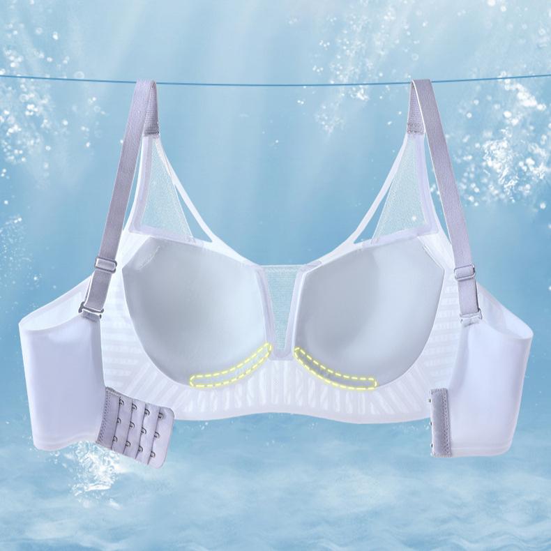 Deep V-shaped Mesh Bra Women's Thin Seamless Underwear Breathable Bra Sexy Bra Push Up Bra