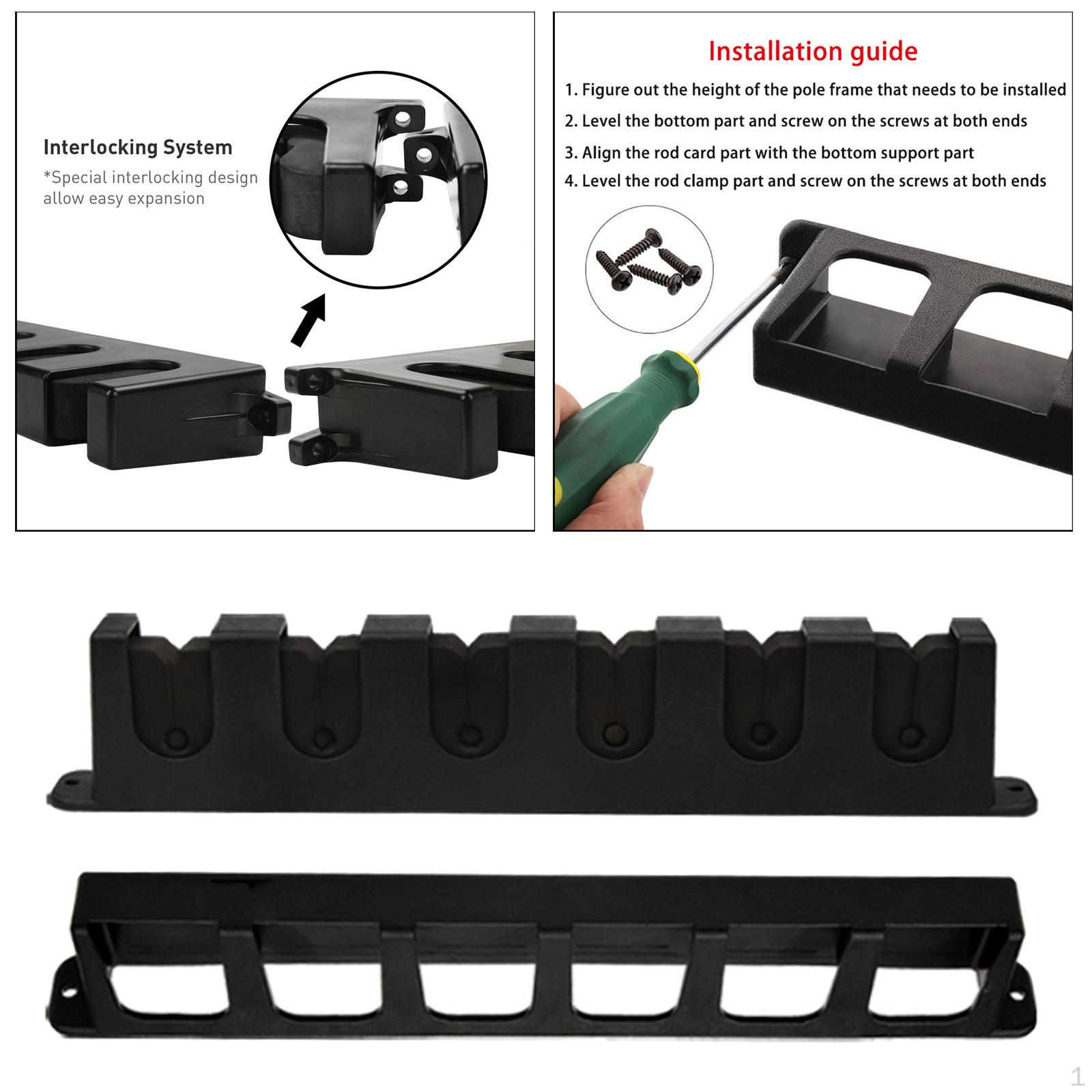 

6 Rod Fishing Rack for Garage Wall Mount Indoor