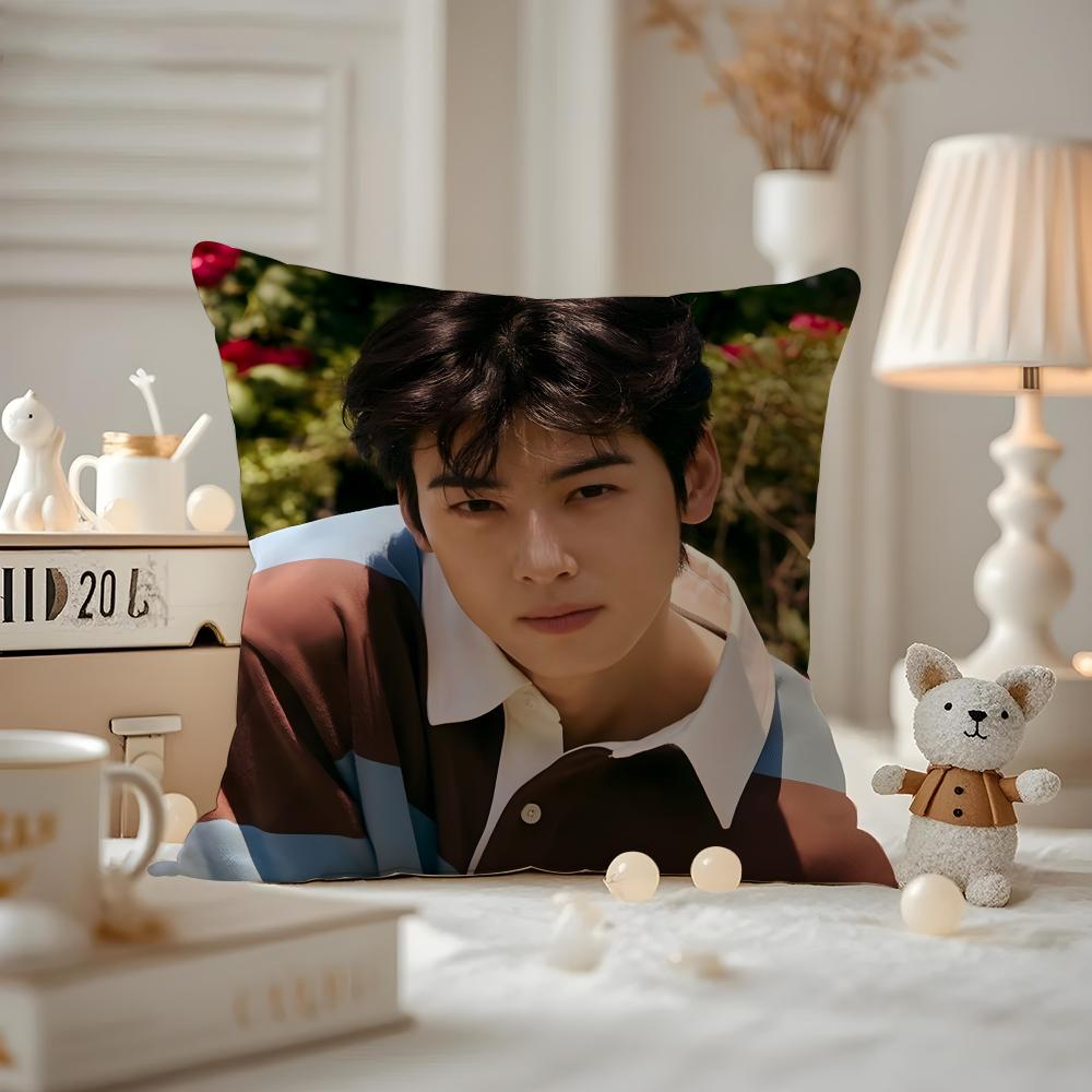 Cha E-E-Eunwoo Actor Cushion Cover Pattern Printed Pillowcase For Living Room Sofa Cushion Cover & Bedroom Decor