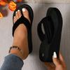 Fashion Lightweight Wedge Flip Flops for Women Fashion Clip Toe Platform Slippers Woman Summer Comfortable Non Slip Beach Slides Sandals
