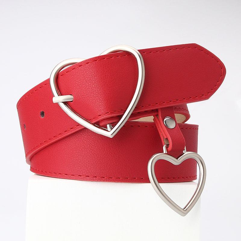 New Love Pin Buckle Belt Simple and Fashionable Versatile Women's Heart-shaped Hanging Decorative Women's Belt