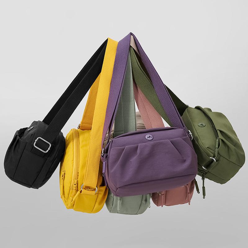 Leichte Nylon-Tasche Damen Schultertasche Crossbody-Tasche Mehrschichtige Handy-Tasche
