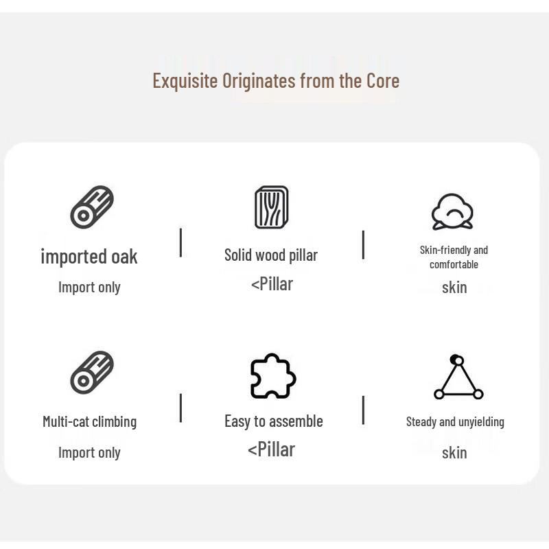 Dienmern Solid Wood Multi-Layer Cat Tree with Condo