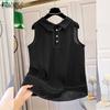 ZANZEA Women Lapel Collar Sleeveless Button Down Crochet Breathable Casual Tank Tops
