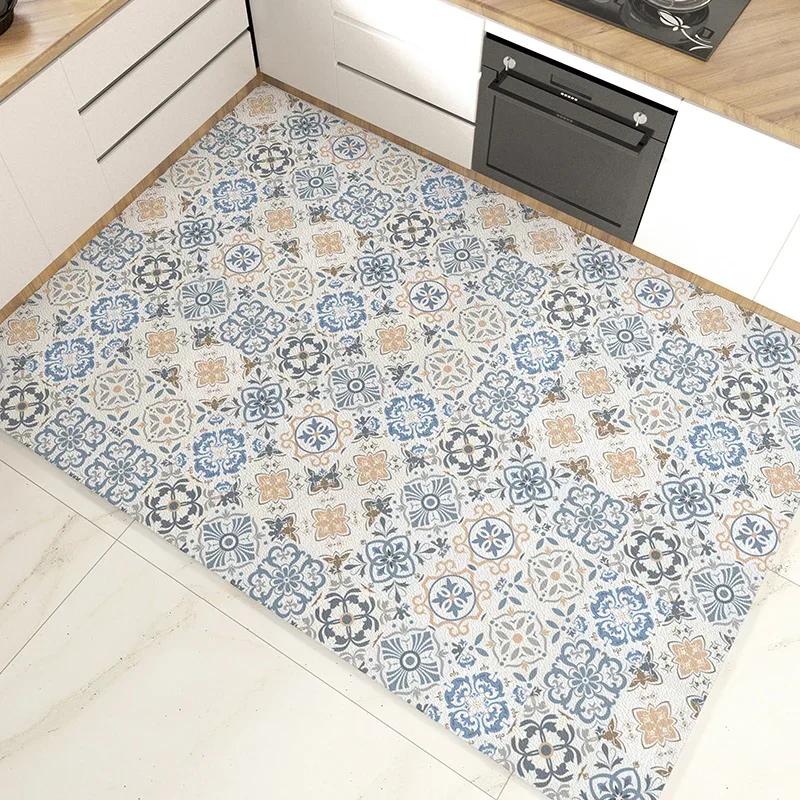 Waterproof PVC Floor Mat Large Area Non-slip Kitchen Rug Home Decoration Luxury Entrance Cocina Tapete Carpet Mats