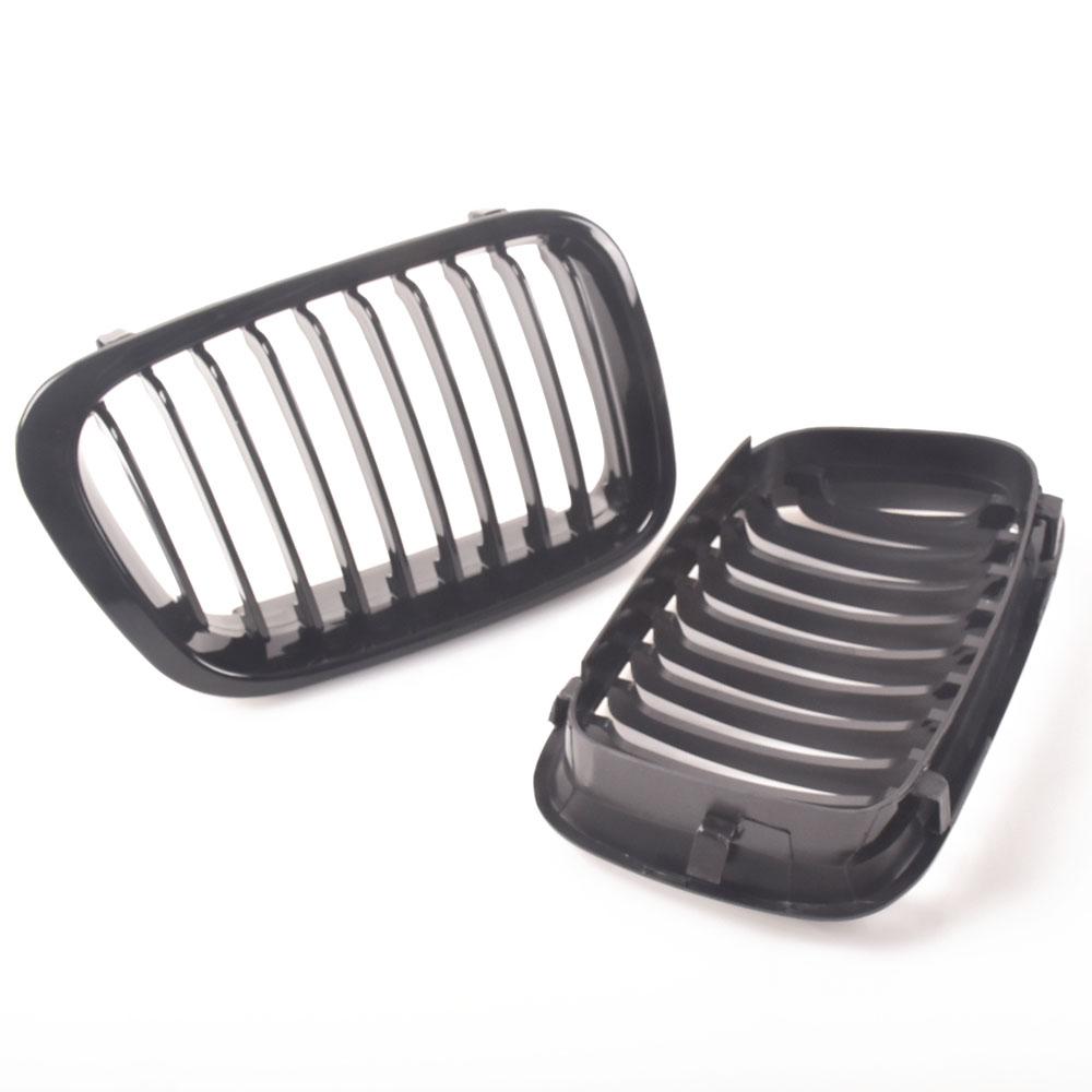 Gloss black Front Kidney Grille Slat Style Grill for For BMW E46 4 door 1998 1999 2000 2001 Car styling